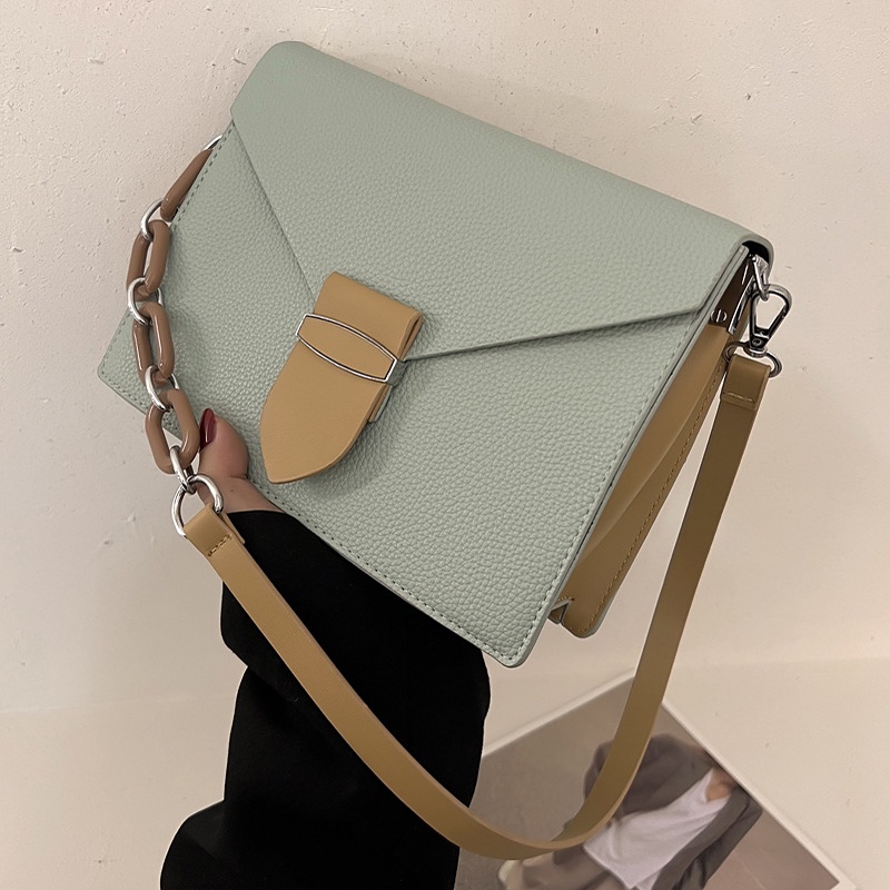 Túi Đeo Vai Hình Vuông Cỡ Nhỏ Phối Dây Xích Thời Trang Cho Nữ