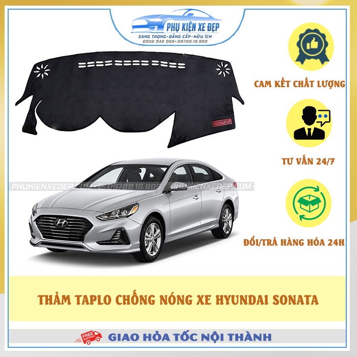 Thảm taplo ô tô lông cừu HÀNG LOẠI I  xe HYUNDAI SONATA [CAO CẤP - MỚI NHẤT] có 3 lớp chống Trượt