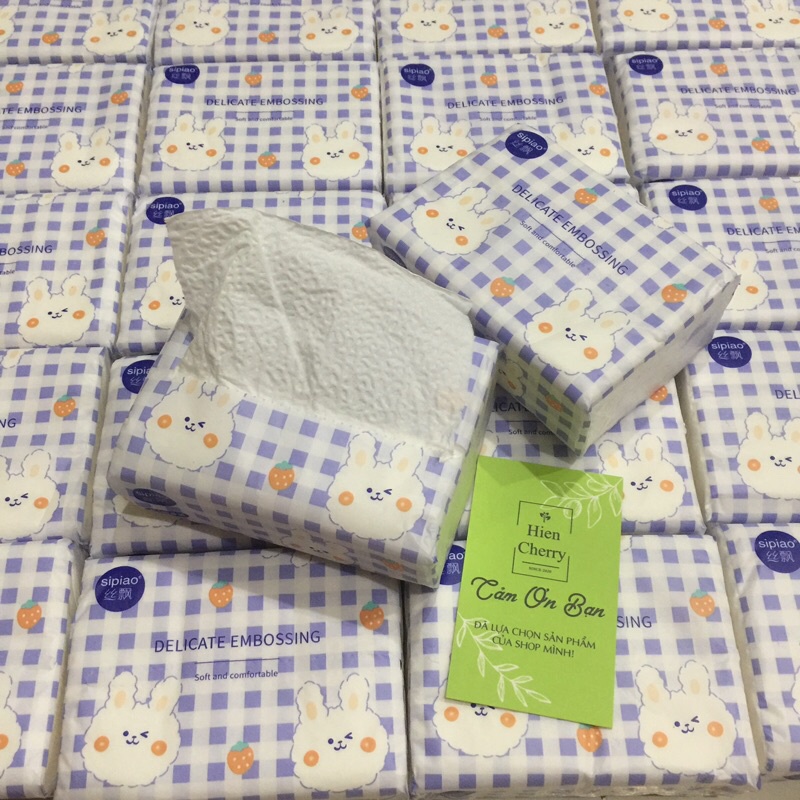 Thùng 40 gói giấy ăn thỏ trắng siêu dai, trắng mịn - Hàng nội địa