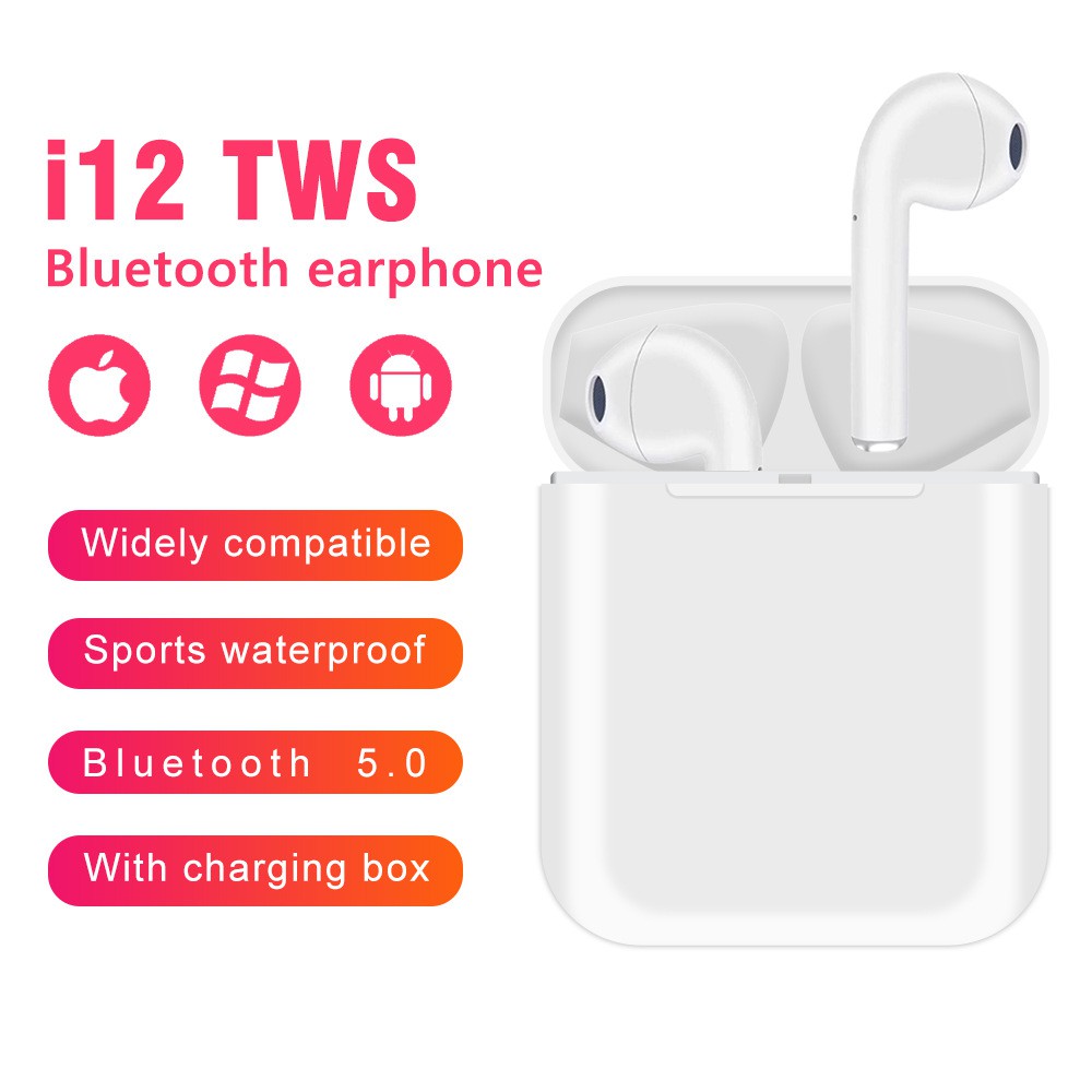 I12 Tai nghe bluetooth không dây TWS có hộp sạc dành cho IOS Android | BigBuy360 - bigbuy360.vn