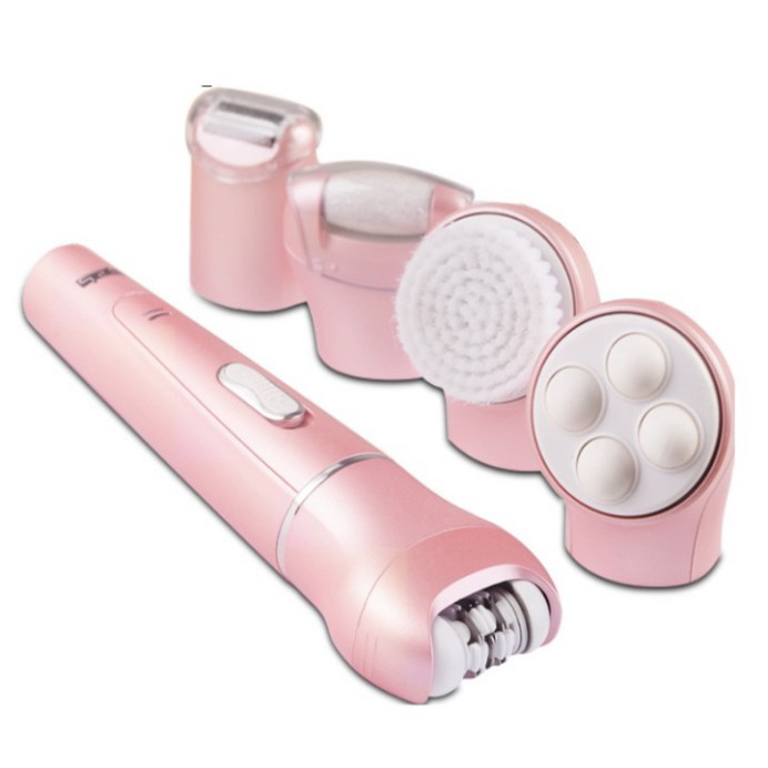 Sản Phẩm Máy làm đẹp cho phụ nữ đa năng 5 trong 1: Làm sạch lông, rửa mặt, massage mặt, massage toàn thân và tẩy da chết