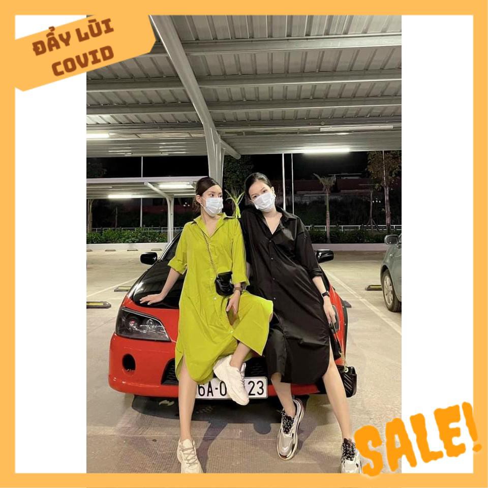 Váy Cổ Sơ Mi Basic Dáng Dài Sexy Bầu Bí Mặc Đến Đẻ Luôn Ạ | BigBuy360 - bigbuy360.vn