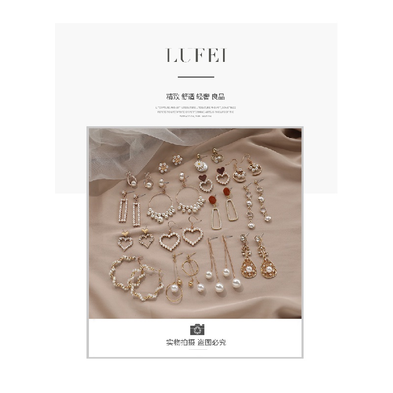 Khuyên tai dáng dài đính ngọc trai giả thời trang tinh tế sang trọng