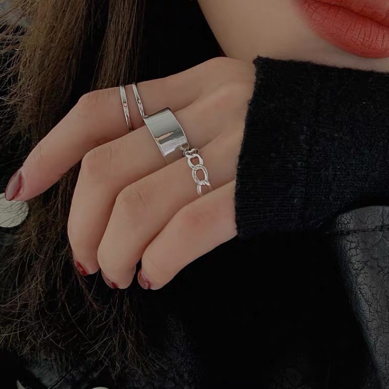Set 3 Chiếc Nhẫn Bạc Cá Tính Dành Cho Nữ