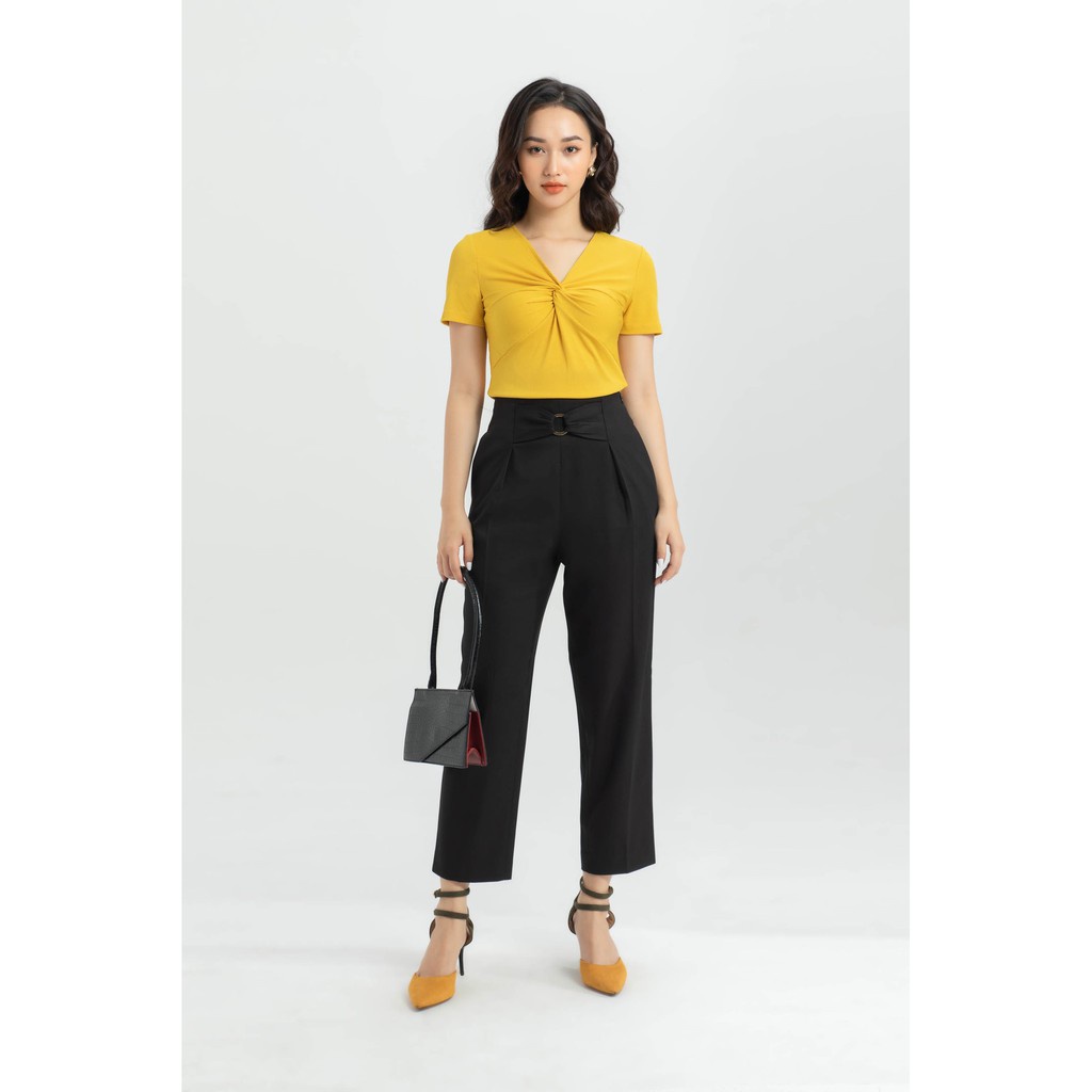 Áo thun gân cổ xoắn nữ IVY moda MS 57M6100
