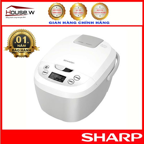 Nồi Cơm Điện Tử Sharp KS-COM180EV (1.8L) - Trắng - Hàng chính hãng