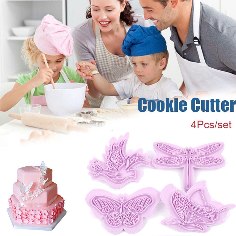 AUGUSTINA Set 4 Khuôn Cắt Tạo Hình Bánh 3D