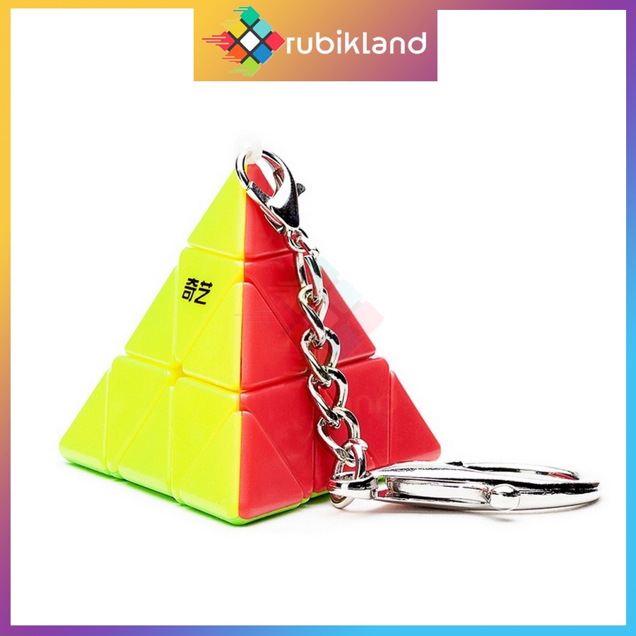 Móc Khóa Rubik QiYi Pyraminx Rubic Tam Giác Stickerless QiYi Cube Đồ Chơi Trí Tuệ Trẻ Em