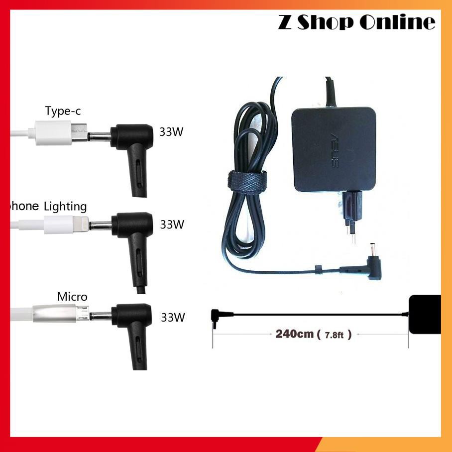 Sạc Laptop Asus X541 X441 X553 A540 X540 K401 E402 E502 VivoBook S14 19V – 2.37A Sạc Vuông ZIN Chân Nhỏ ZIN Chính Hãng