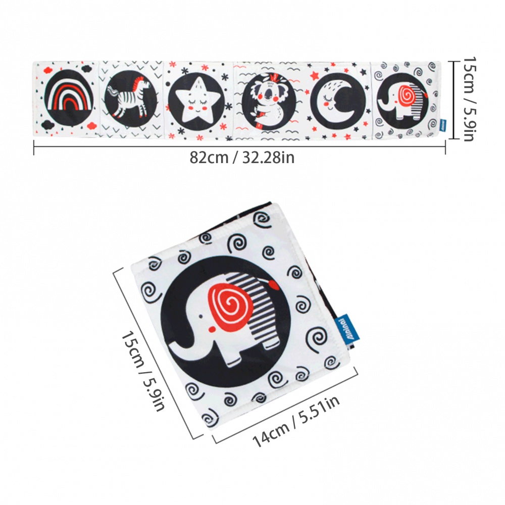 Sách Vải Không Độc Hại Màu Trắng Đen Hình Động Vật Dành Cho Bé