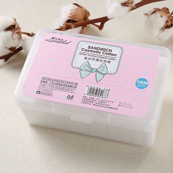 Bông Trang Điểm Lameila Sandwich Cosmetic Cotton Hộp 1000 Miếng