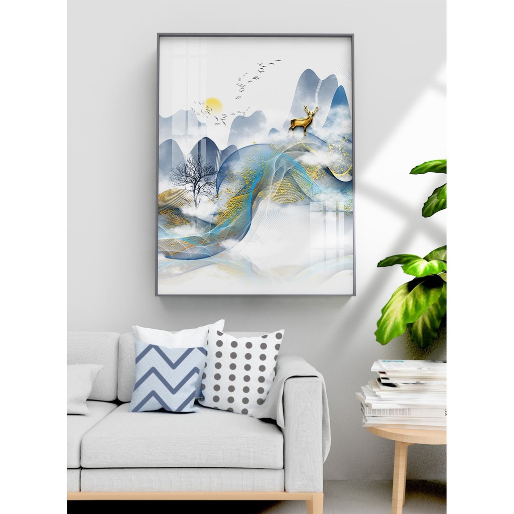 TRANH TREO TƯỜNG  CỠ ĐẠI - GIÁ RẺ KÈM KHUNG -PHONG CÁCH BẮC ÂU TRỪU TƯỢNG- MELYHOME- TB3FGC55