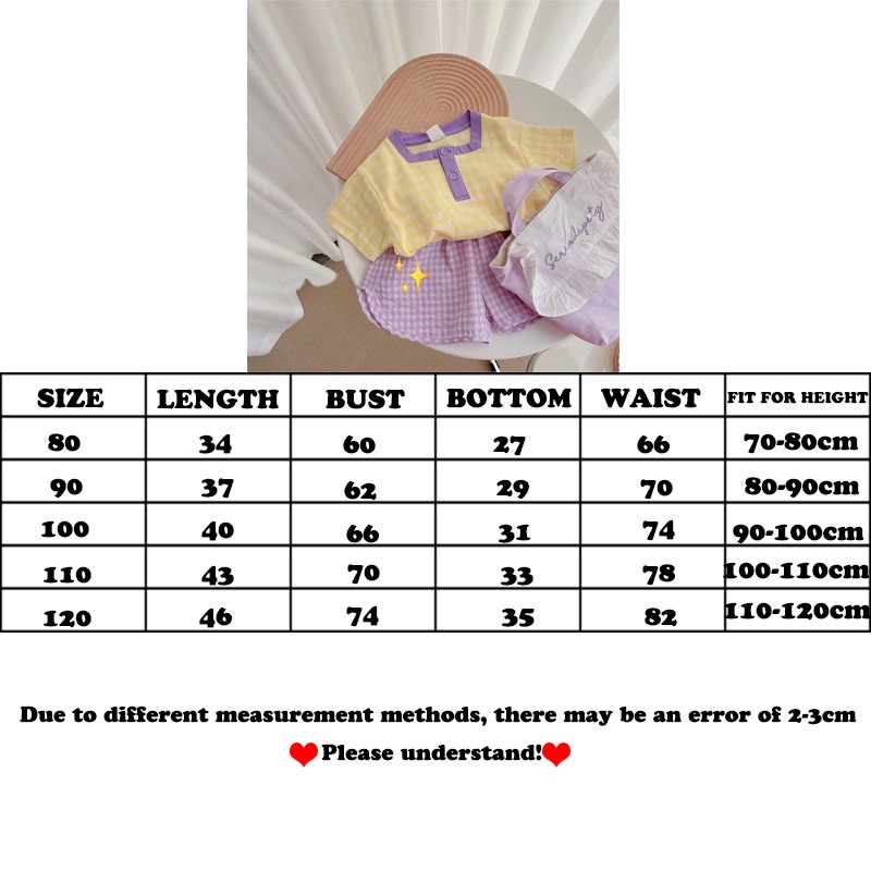 Set Áo Thun Cotton Ngắn Tay Và Quần Short Sọc Ca Rô Màu Tím Thời Trang Mùa Hè Hàn Quốc Mới Cho Bé Gái 2023