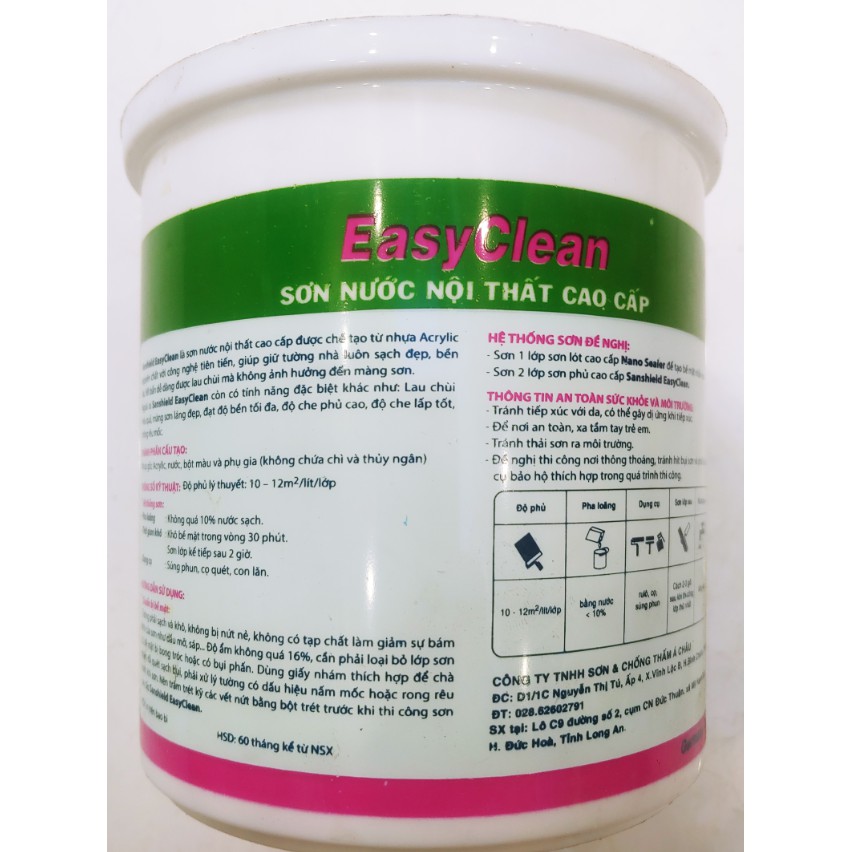 Sơn nước Lau Chùi cao cấp nhiều màu trang trí nhà cửa, nội thất, decor phòng ngủ thay giấy dán tường