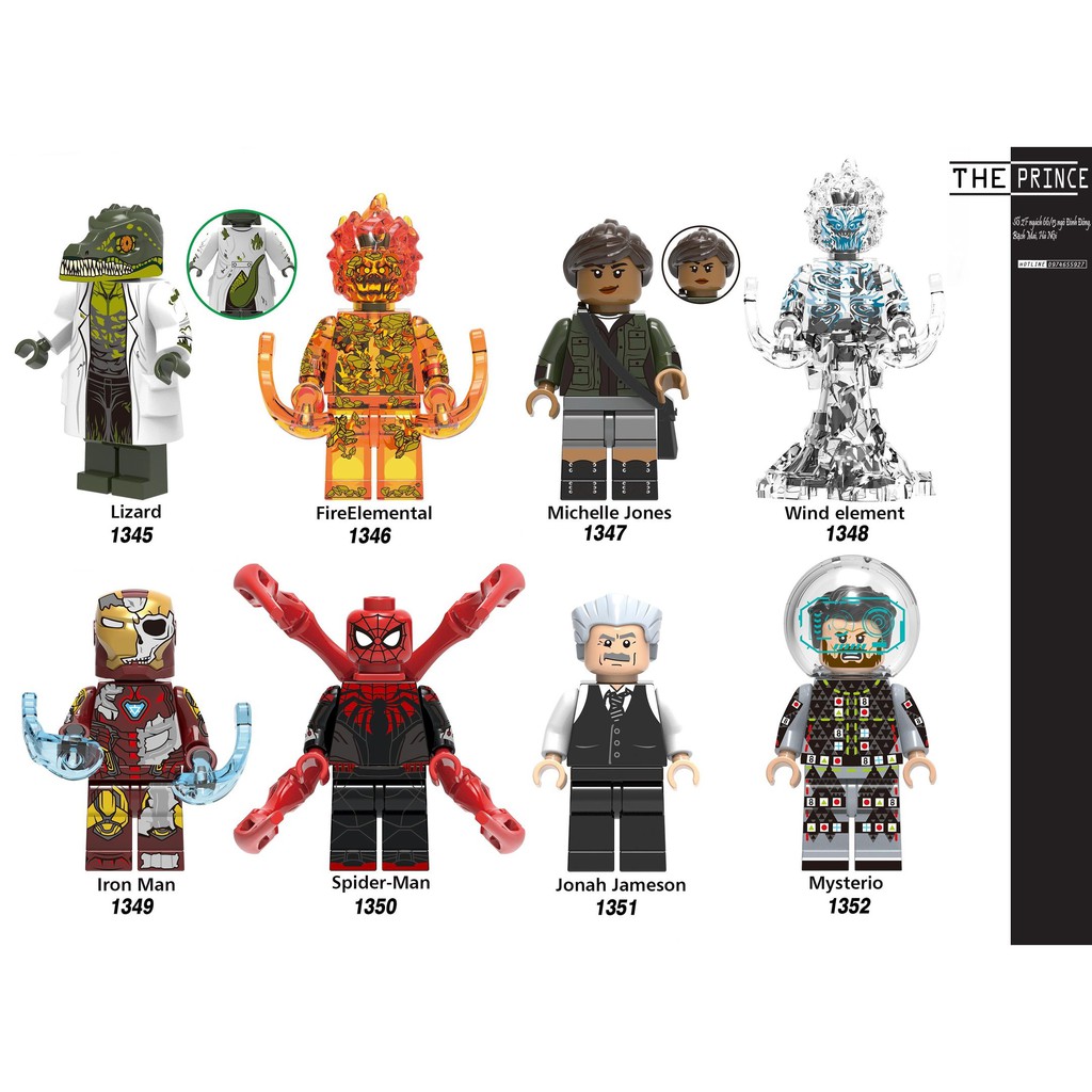 Bộ mô hình minifigures spiderman far from home X0268
