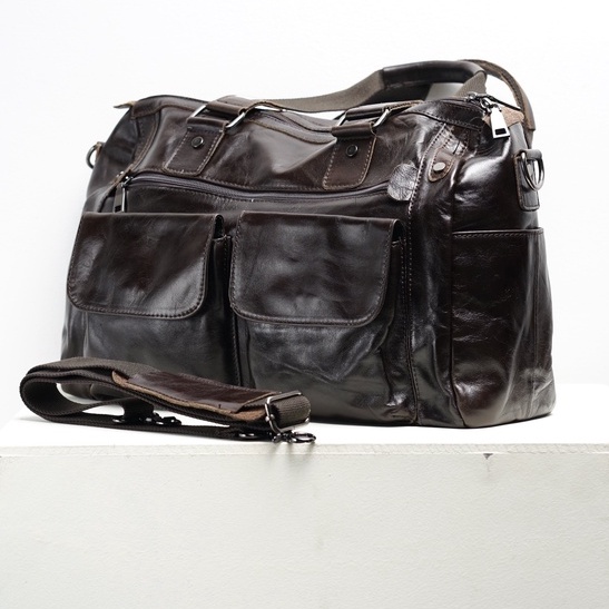 Túi Xách Da Bản To 1026 Full Leather Màu Nâu Đậm  tiện dụng thời trang phong cách vintage cổ điển BH 6 tháng