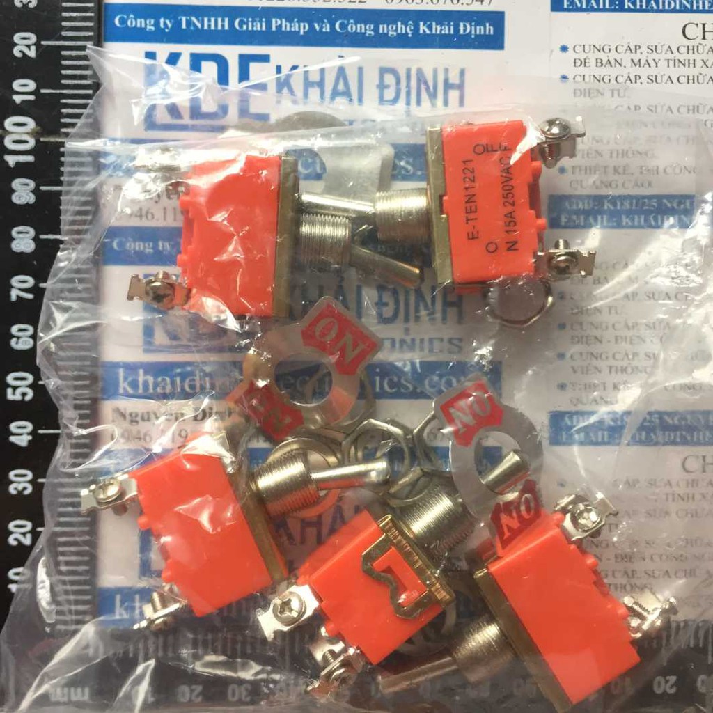 2 CÁI công tắc 12mm E-TEN 15A 250V 1221 2 trạng thái 4P, lỗ 12mm kde3299