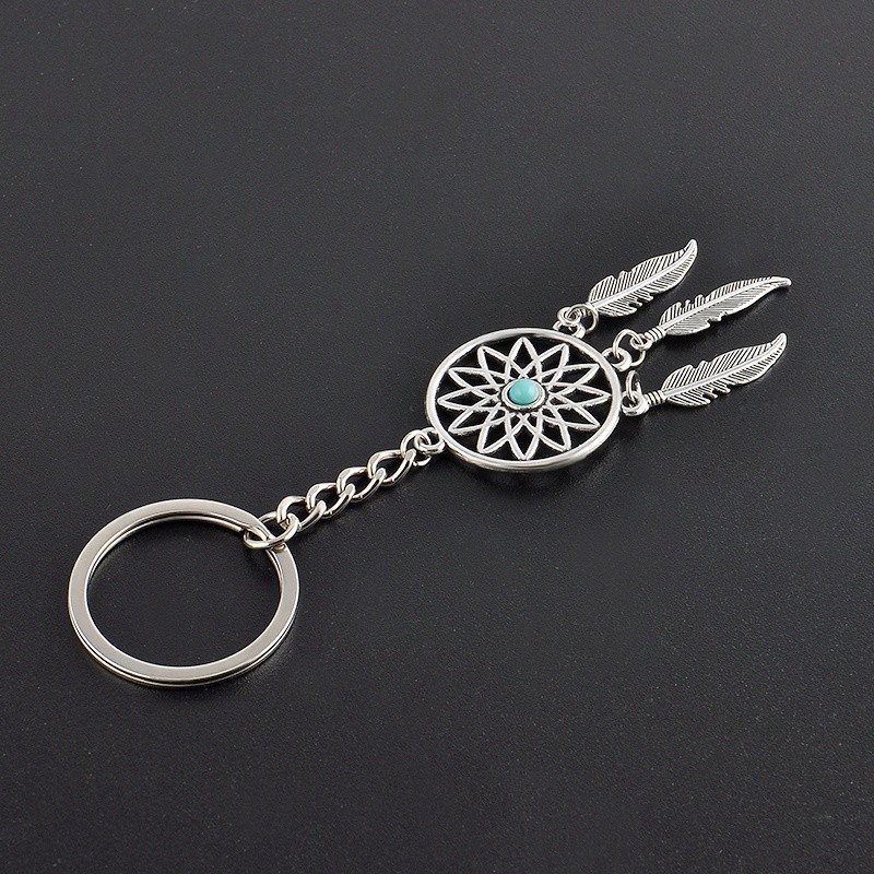 Móc Khóa Hình Dreamcatcher Phối Lông Vũ Thời Trang