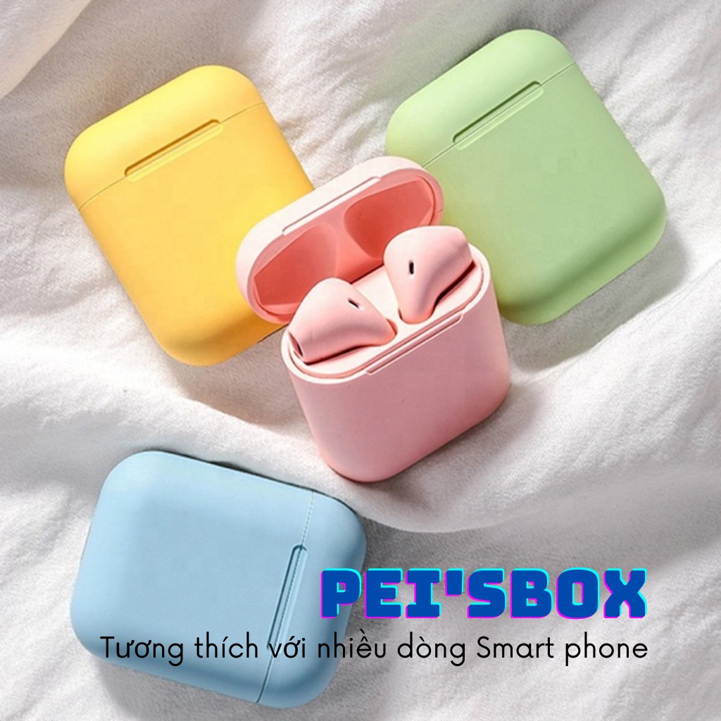 Tai nghe không dây i12 bluetooth tws macaron 5.0 màu hàn quốc Cảm Ứng Vân Tay siêu nhạy âm thanh HIFI cho Android và IOS | BigBuy360 - bigbuy360.vn