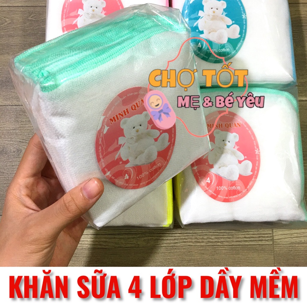  Khăn Sữa Cho Bé 4 Lớp, Khăn Xô Sữa (Gói 10 cái khăn sữa loại tốt)