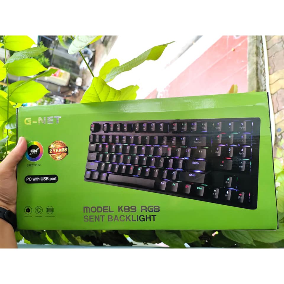 [Mã 229ELSALE hoàn 7% đơn 300K] Bàn Phím Cơ RGB G-Net K89 89 phím Tenkeyless I Gaming TKL Keyboard Gnet EK389 RGB LED