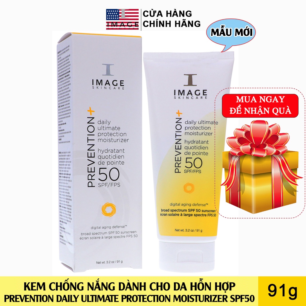 Image Skincare Prevention+ Daily Ultimate Protection Moisturizer SPF50 - Kem Chống Nắng Cho Da Hỗn Hợp