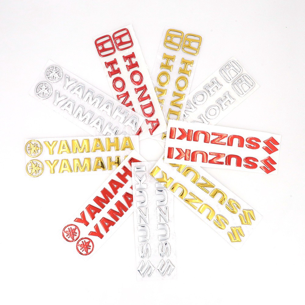 Decal 3d hình logo của Yamaha Honda Suzuki