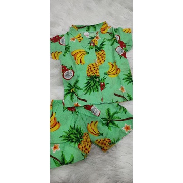 Bộ pijama tay ngắn quần đùi vải lanh(tol),Kate mềm cho bé trai/gái