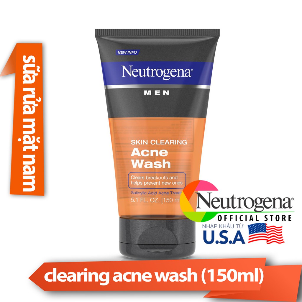 Sữa Rửa Mặt Cho Nam Neutrogena Men Skin Clearing Acne Wash (150ml) _ NTG006SRM