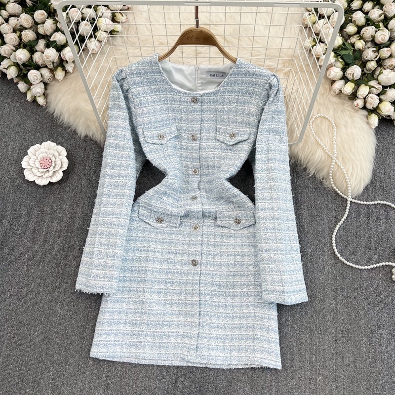 Đầm dạ tay dài dáng ôm koreastyle