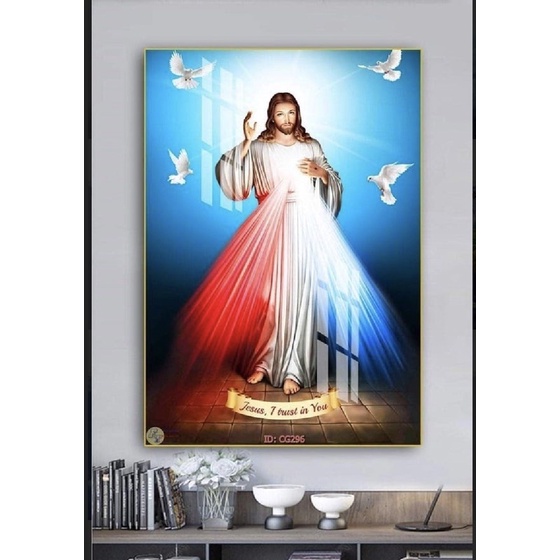 60x90cm Tranh Công Giáo ,tranh Tráng Gương Cao Cấp Hiện Đại, Chống Nước, Không Cong Vênh