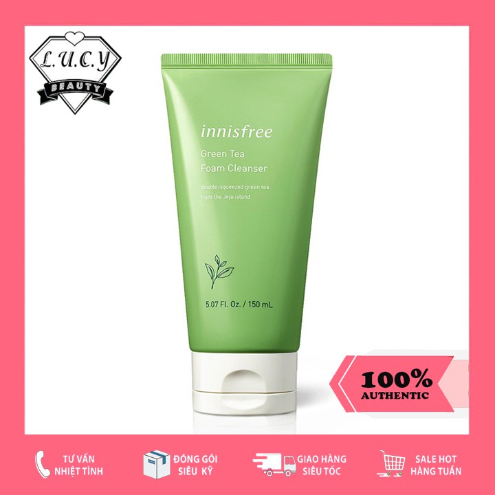 Hàng Hàn- Sữa Rửa Mặt Chiết Xuất Từ Trà Xanh Innisfree Green Tea Foam Cleanser 150ml