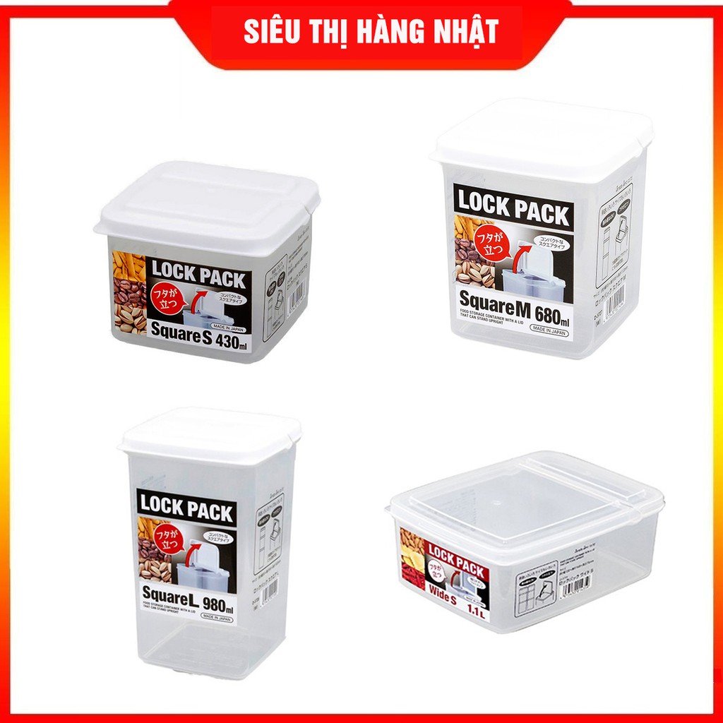 Hộp nhựa đựng thực phẩm nắp liền Lock Pack hàng Nhật