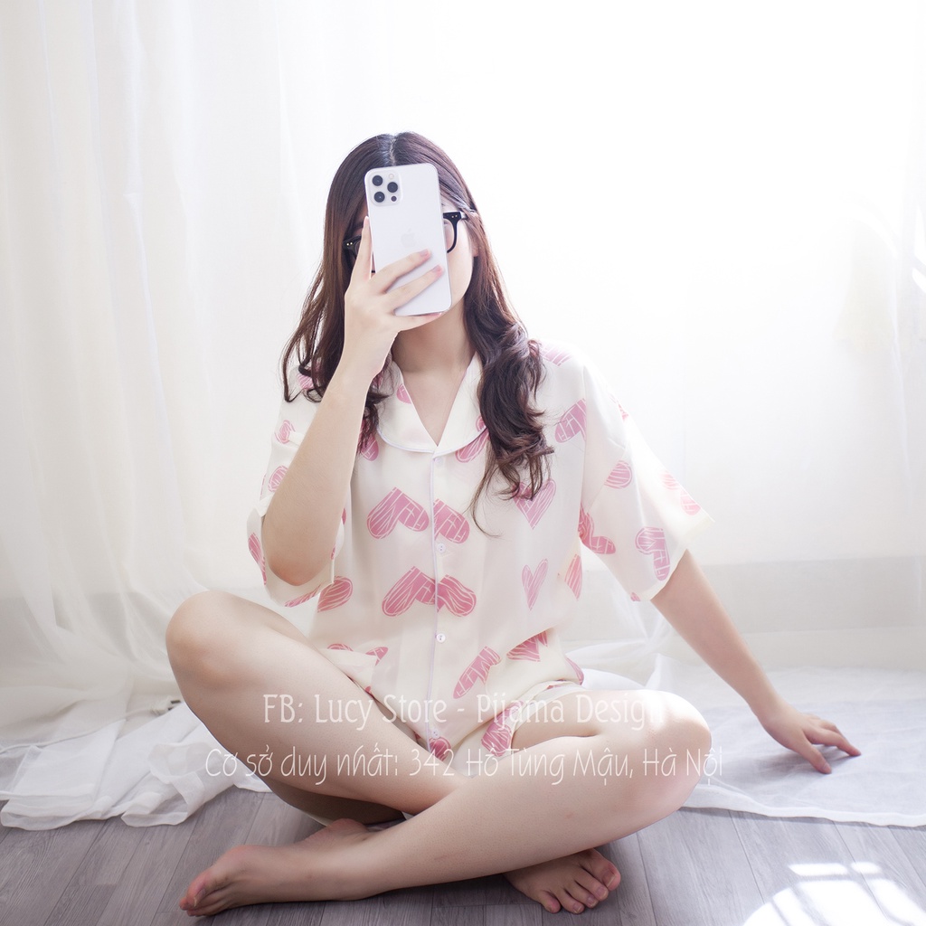 Bộ Pijama Bò Sữa Mặc Nhà - Bộ Ngủ Lụa Quần Đùi Tay Cộc Dễ Thương Quần Áo Ngủ Cao Cấp LUCY | BigBuy360 - bigbuy360.vn