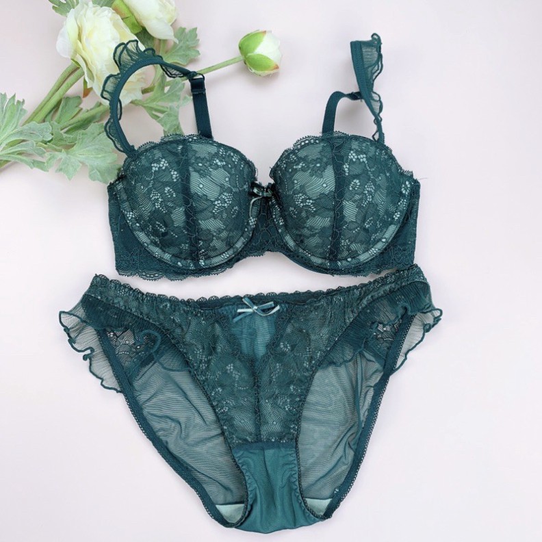 Bộ Đồ Lót Nữ Quai Bèo Embra Voan Cao Cấp Đệm Nâng Ngực Có Gọng Nâng Đỡ, Kèm Mút Đệm Mỏng Bên Trong Áo Mã EBB14 | BigBuy360 - bigbuy360.vn