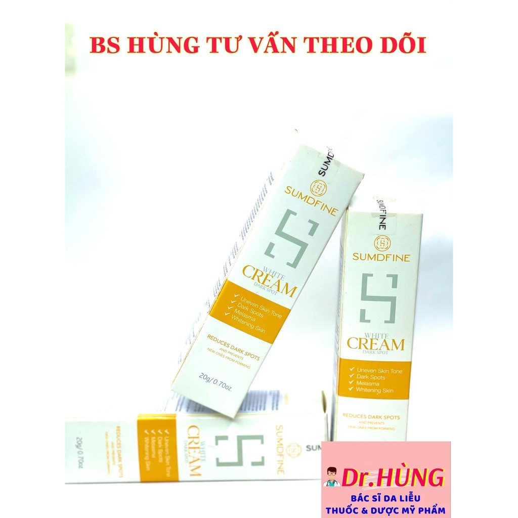 Kem Mờ Nám Trắng Da Sumdfine White Cream Dark Spot - Arbutin 5% 20gr