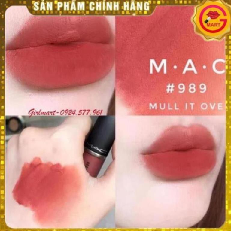 [ RẺ VÔ ĐỊCH ] Son Kem Mac  Màu 989 Mull It Over - Tone  Cam Hồng Đất