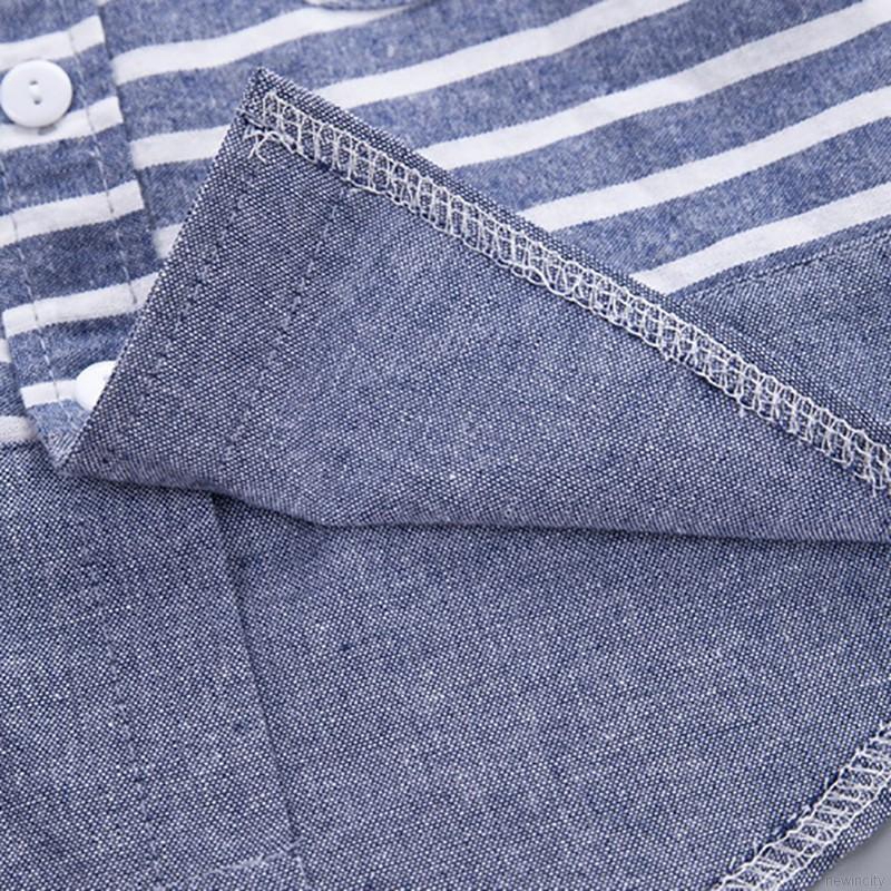 Set áo sơ mi kẻ sọc phối quần Jeans dài thời trang cho bé trai