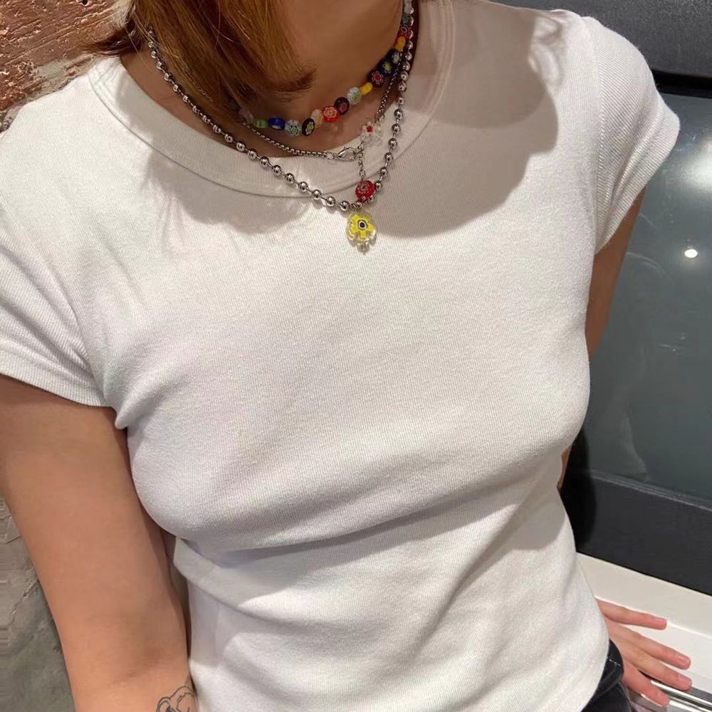 Set 3 vòng cổ thép titan Y2K thời trang dành cho nữ