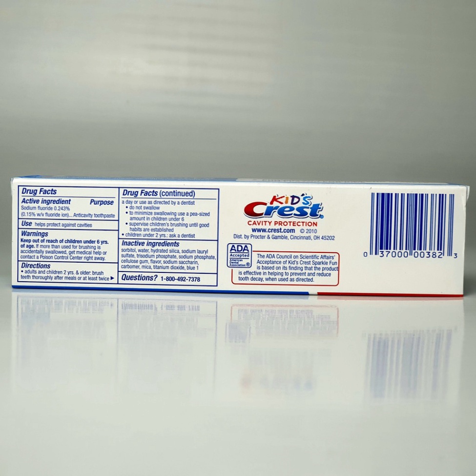 Kem đánh răng Crest Kids Cavity Protection An Toàn Cho Bé có thể nuốt 130g