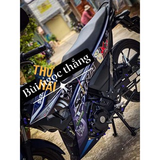 Tem rời Raider fi ốc sên phối xe xanh nhám, ảnh chụp 100% tại shop