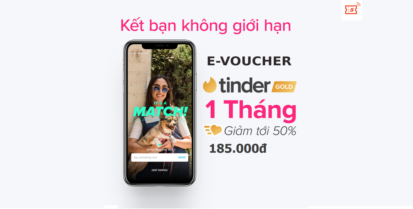 GIÁ HỦY DIỆT [E-voucher] Gói Tinder Gold 1 tháng
