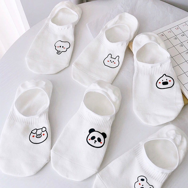 Tất lười nữ trắng cổ ngắn cute dễ thương Hàn Quốc