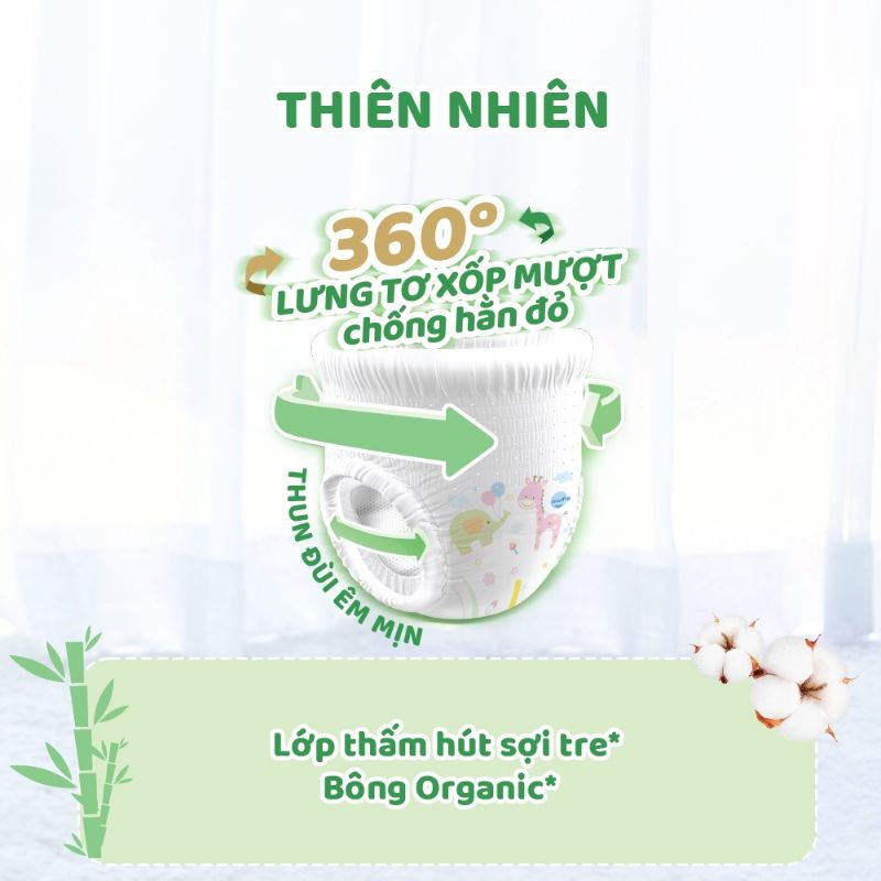 Tã dán sơ sinh thiên nhiên Molfix XS72+8 miếng