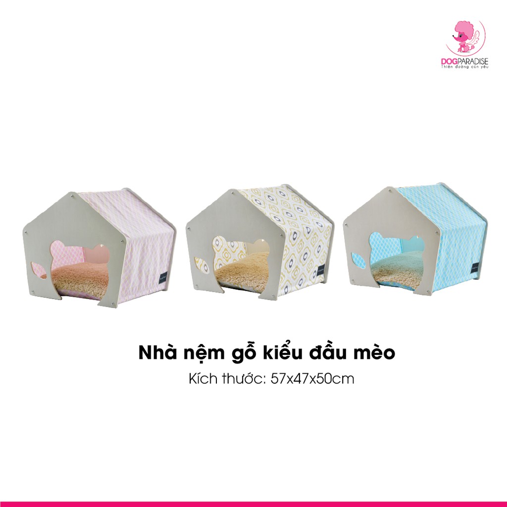 Nhà nệm gỗ cho thú cưng 3 màu Loffepet - Dog Paradise