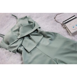 Jumsuit 2 dây nơ ngực dáng dài