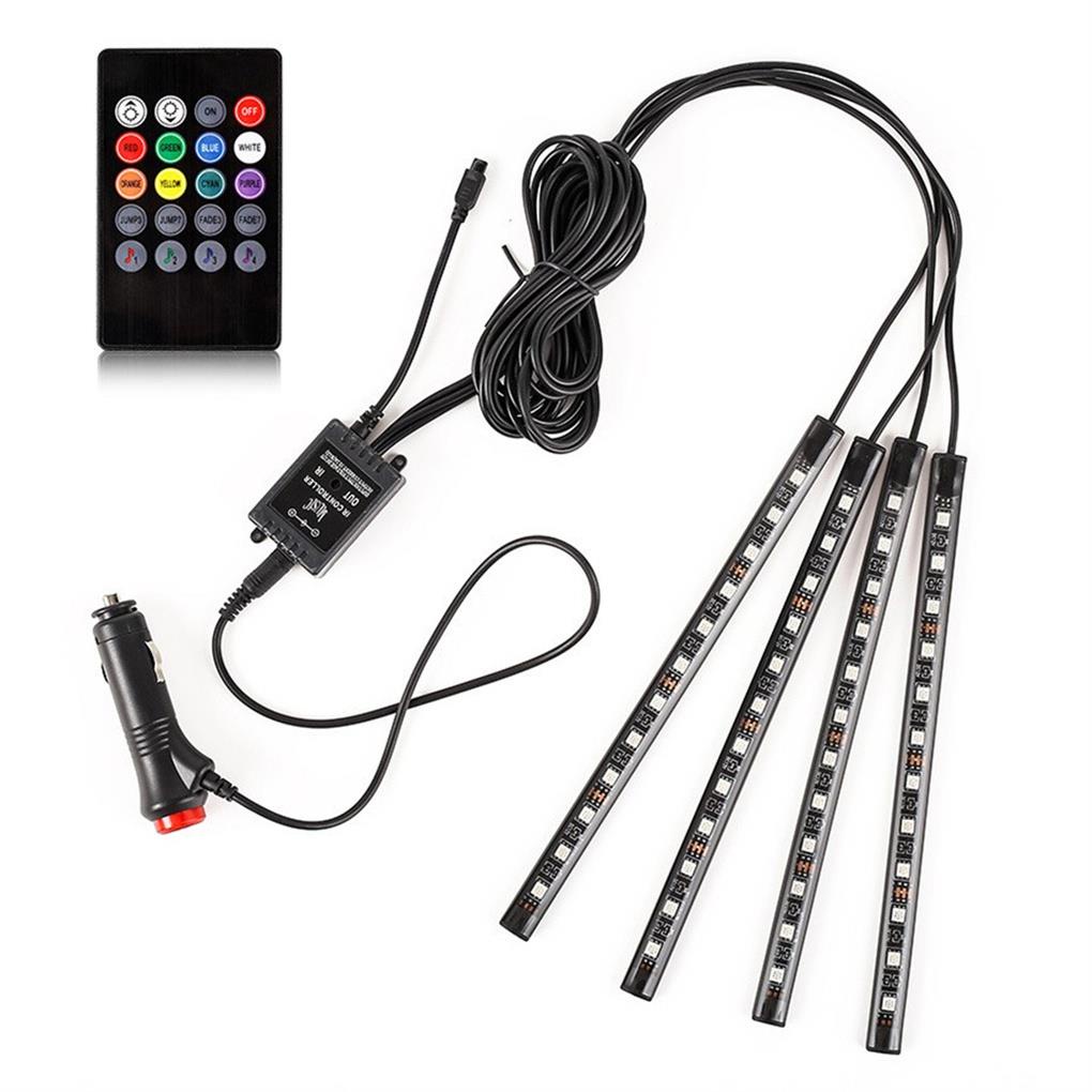 Dải Đèn LED Trang Trí Nội Thất Xe Hơi Có Điều Khiển Từ Xa