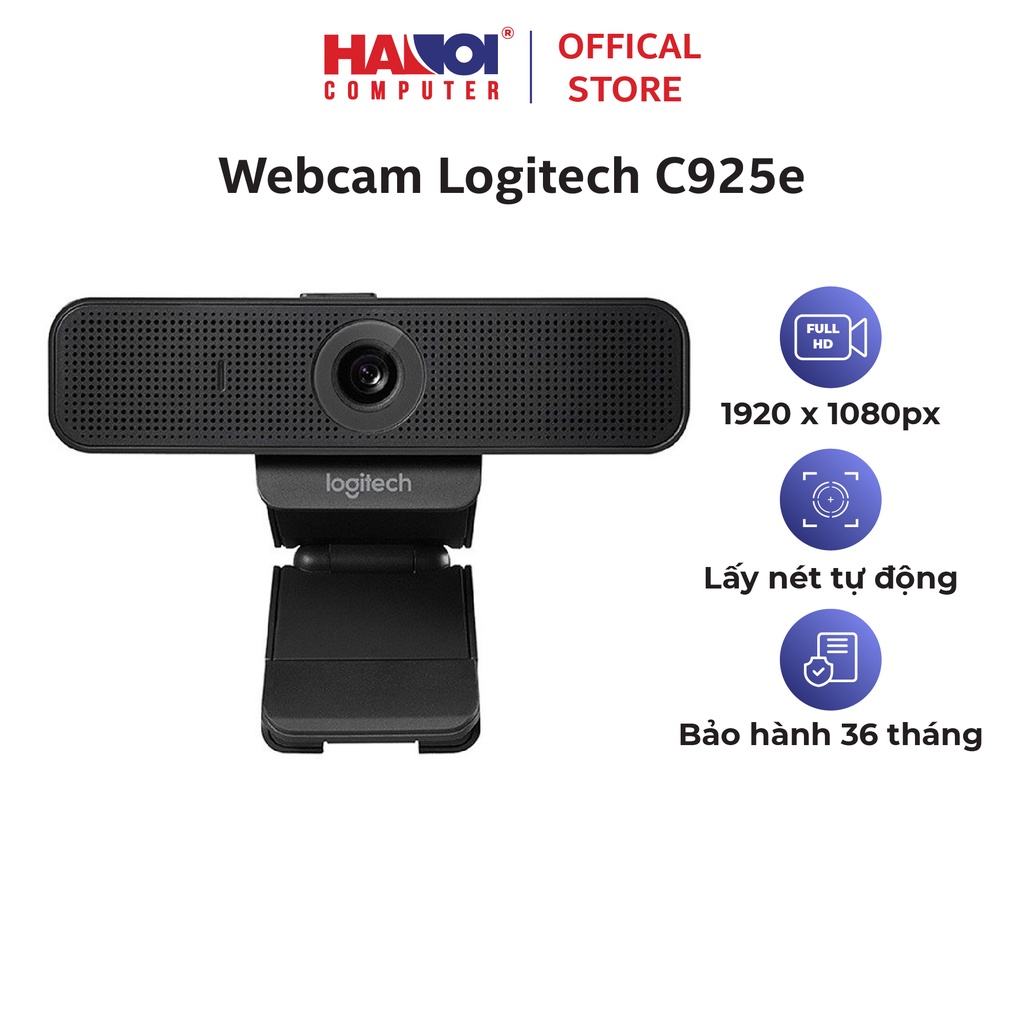 Webcam Logitech C925e, gọi video full HD 1080p, độ phân giải cao, lấy nét tự động