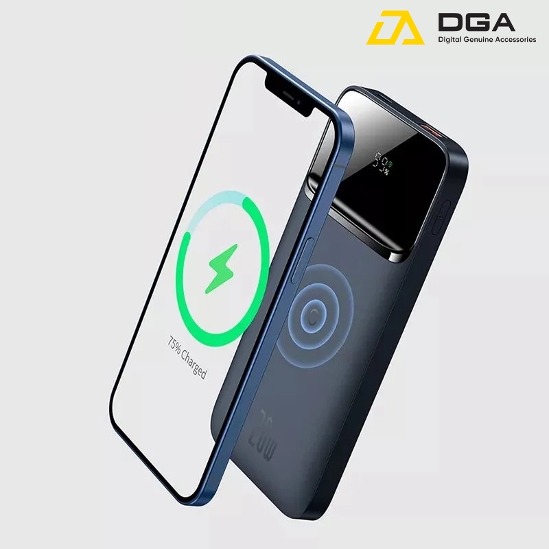 Pin dự phòng sạc nhanh không dây tích hợp nam châm 10000 mAh Baseus Magnetic Wireless Quick Charging Power Bank