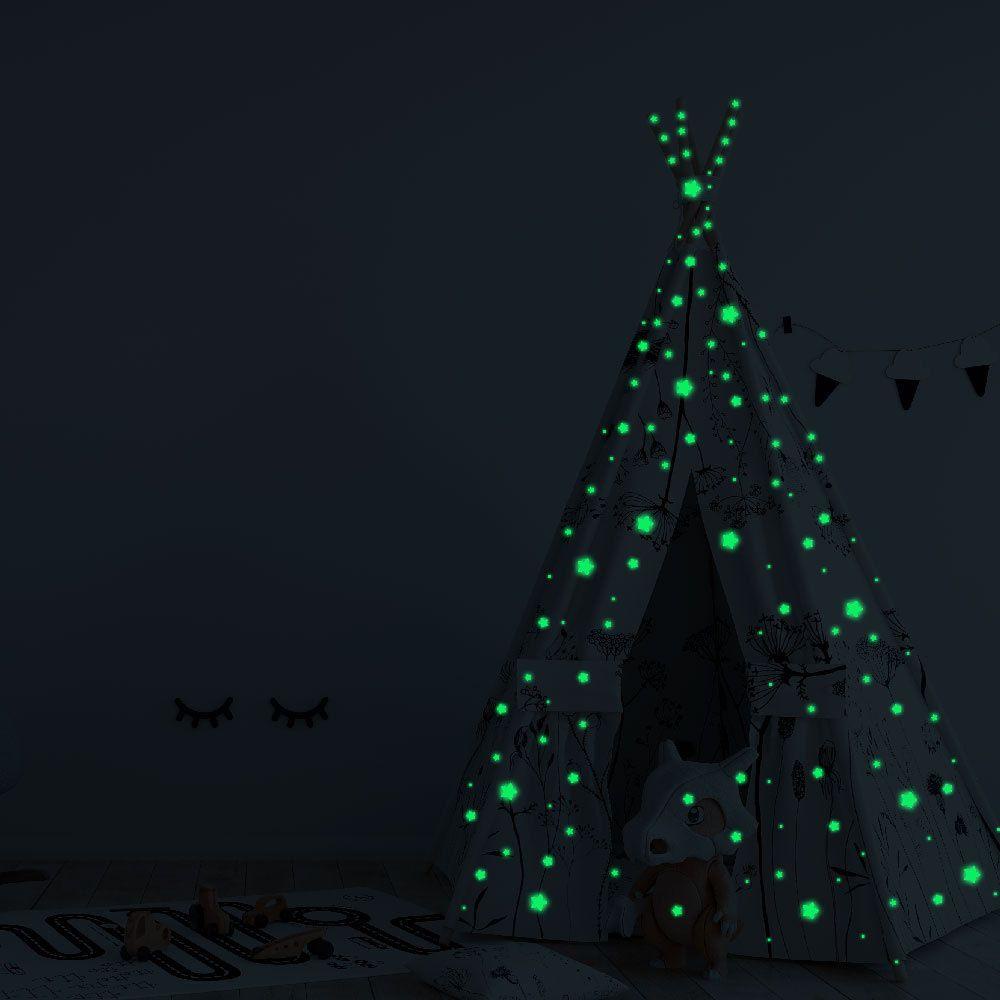 CONOPERY 1 Set Sticker Dán Tường Dạ Quang Hình Ngôi Sao / Chấm Bi Trang Trí Phòng Ngủ Trẻ Em DIY